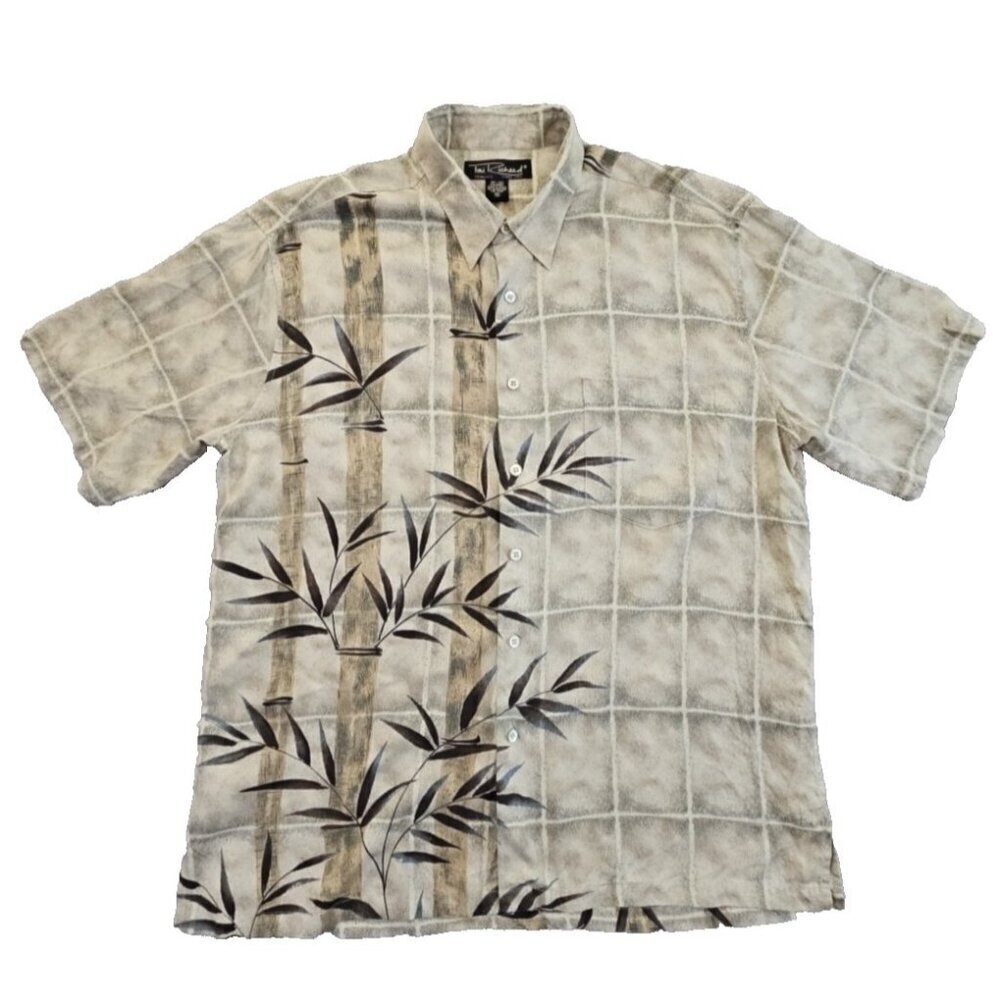 Tori Richard Honolulu Men’s XL Silk Aloha Shirt Tropical Palms on Ton EUC Hawaii